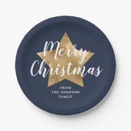 Festivals Navy Blue Star Weihnachten Pappteller