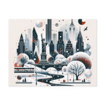 Festivals New York City Lights Weihnachtskarte