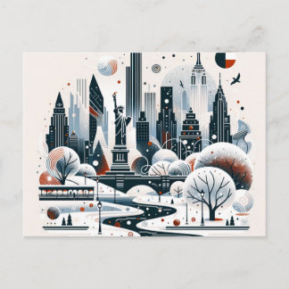 Festivals New York City Lights Weihnachtskarte Feiertagspostkarte
