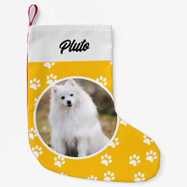 Festivals Niedlicher Hund Foto Kleiner Weihnachtsstrumpf (Vorderseite)