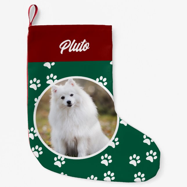 Festivals Niedlicher Hund Foto Kleiner Weihnachtsstrumpf (Vorderseite)