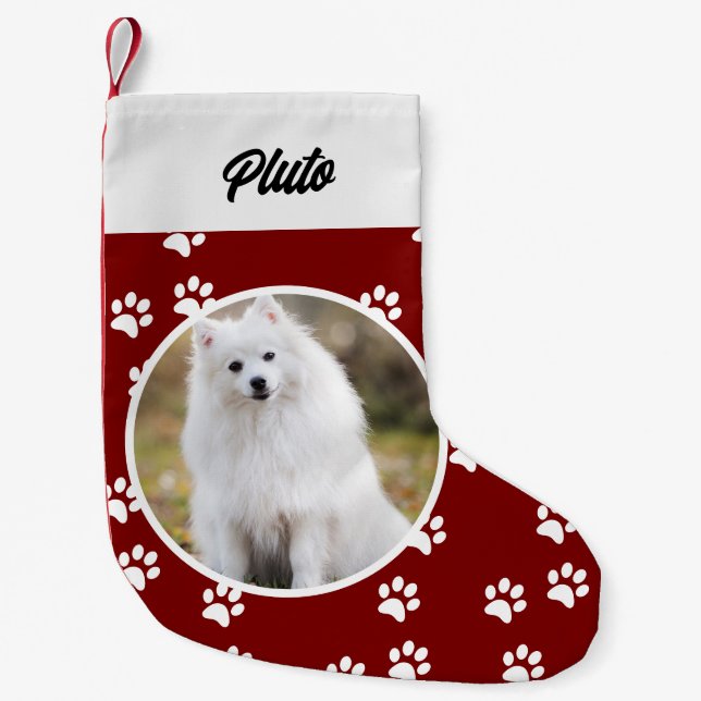 Festivals Niedlicher Hund Foto Kleiner Weihnachtsstrumpf (Vorderseite)