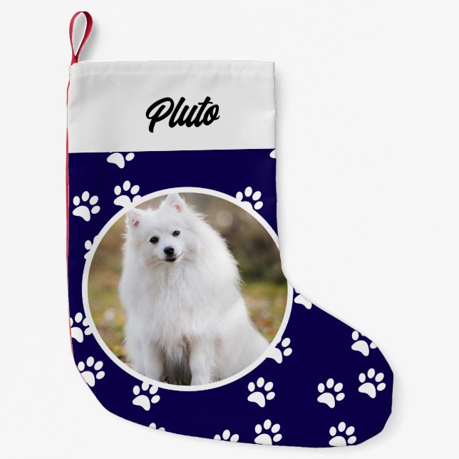 Festivals Niedlicher Hund Foto Kleiner Weihnachtsstrumpf (Vorderseite)