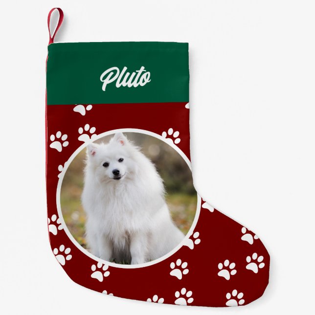 Festivals Niedlicher Hund Foto Kleiner Weihnachtsstrumpf (Vorderseite)