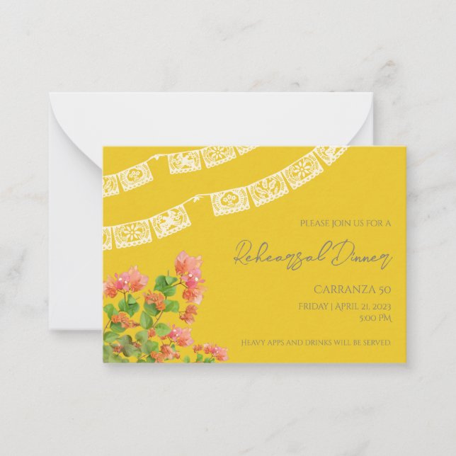 Festivals Papel Picado Probe Abendessen Einladung (Vorderseite)