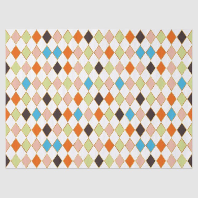 Festivals Pastel Diamond Muster Seidenpapier (Vorderseite)
