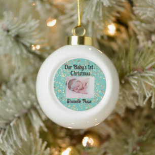 Festivals Personalisiert 1. Baby Foto Keramik Kugel-Ornament