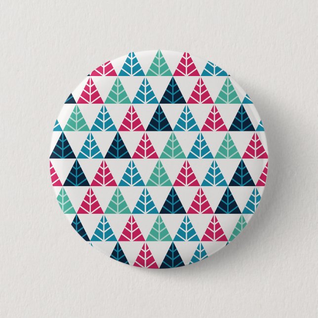 Festivals Pine Triangle Mosaik Abstrakte Weihnacht Button (Vorderseite)