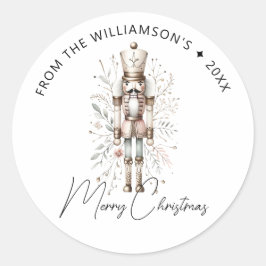 Festivals Pink Gold Nutcracker Weihnachtskleber Runder Aufkleber