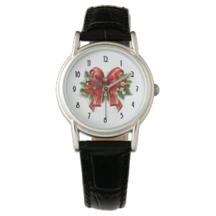 Festivals Red and Gold Weihnachtsbow Armbanduhr