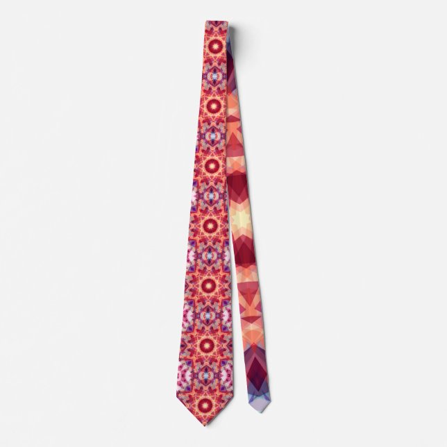 Festivals Red Lila Yellow Geometric Weihnachtsstar Krawatte (Vorderseite)