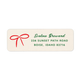 Festivals Red Simple Bow Return Address Label