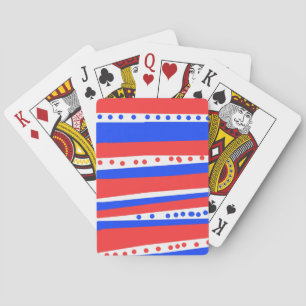 Festivals Red White Circles Streifen Spielkarten