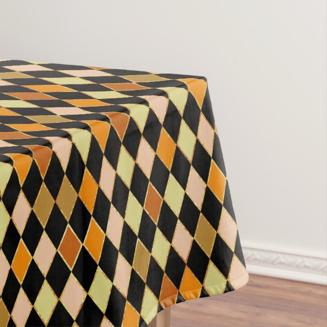 Festivals Retro Orange Black Diamond Muster Tischdecke (Beispiel)