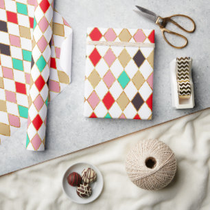 Festivals Retro Weihnachten Diamant Muster Geschenkpapier