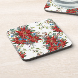Festivals Rich Red Poinsettia Blume Untersetzer
