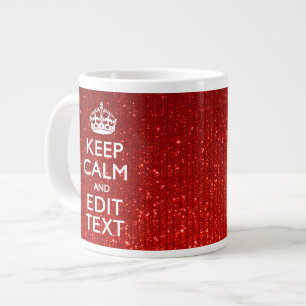 Festivals Rot Behalt Ruhe für Ihren Text Jumbo-Tasse