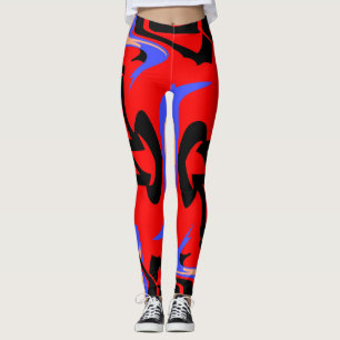 Festivals Rote Indische und Japanische Kunstmischu Leggings