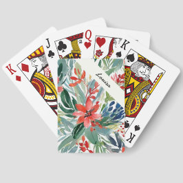 Festivals Rote Poinsettia Elegante Blume Spielkarten