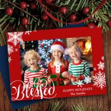 Festivals Rote Schneeflocken Modernes Script Einfa