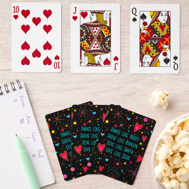 Festivals Schwarz Frosty Santa Rudolph Jesus Spielkarten (Von Creator hochgeladen)