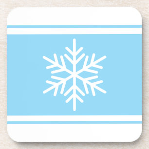 Festivals Snowflake Light Frost Blaue Streifen Getränkeuntersetzer
