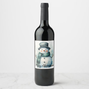🎄 Festivals Snowman Wine Label 🍷 Weinetikett