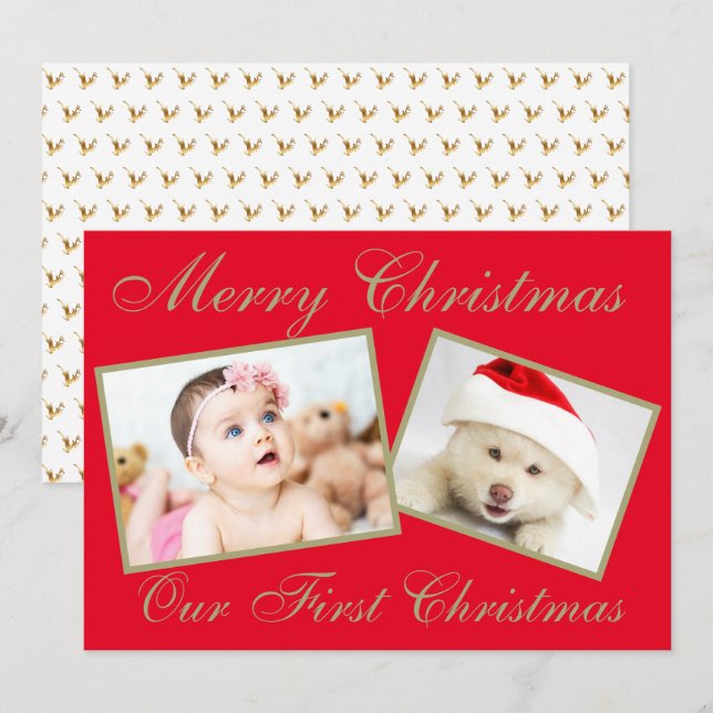 Festivals Unsere ersten Weihnachten Gold 2 Fotos (Vorne/Hinten)