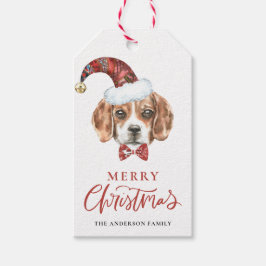 Festivals Wasserfarbe Beagle Weihnachten Weihnacht Geschenkanhänger