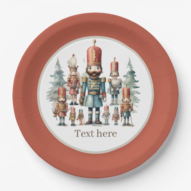 Festivals Wasserfarbe Nutcracker Party Pappteller (Vorderseite)