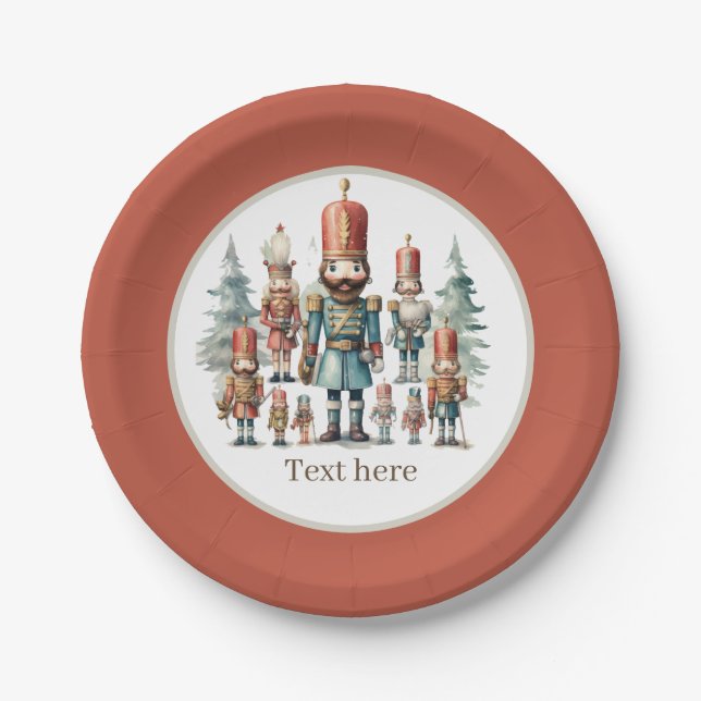 Festivals Wasserfarbe Nutcracker Party Pappteller (Vorderseite)