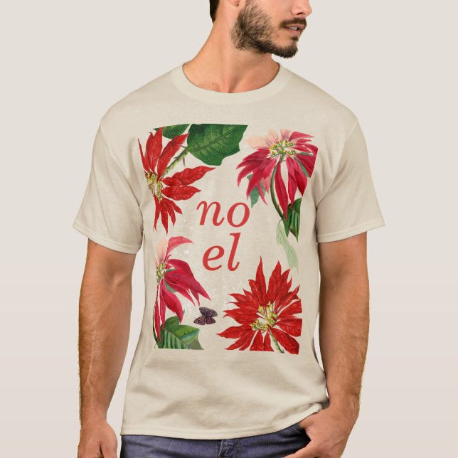 Festivals Weihnachten Poinsettia Floral T-Shirt (Vorderseite)
