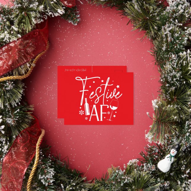 Festive AF Fête de Noël Invitation Red White Go (Insitu)
