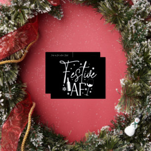 Festive AF Noël Invitation Black White