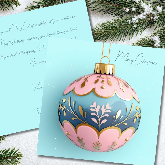 Festive and elegant Christmas Bauble Greeting Karte (Von Creator hochgeladen)