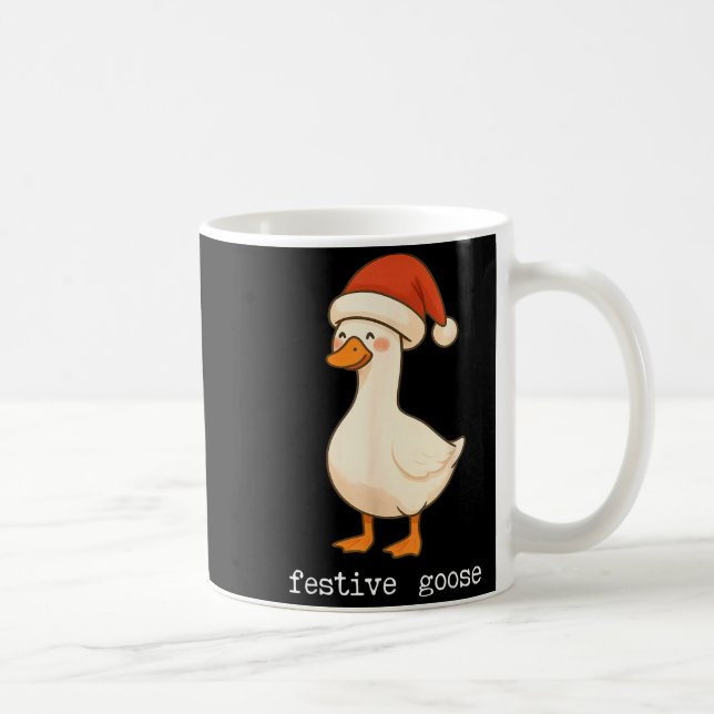 Festive And Mpy Goose Santa Hat Xmas Light Matchin Kaffeetasse (Rechts)