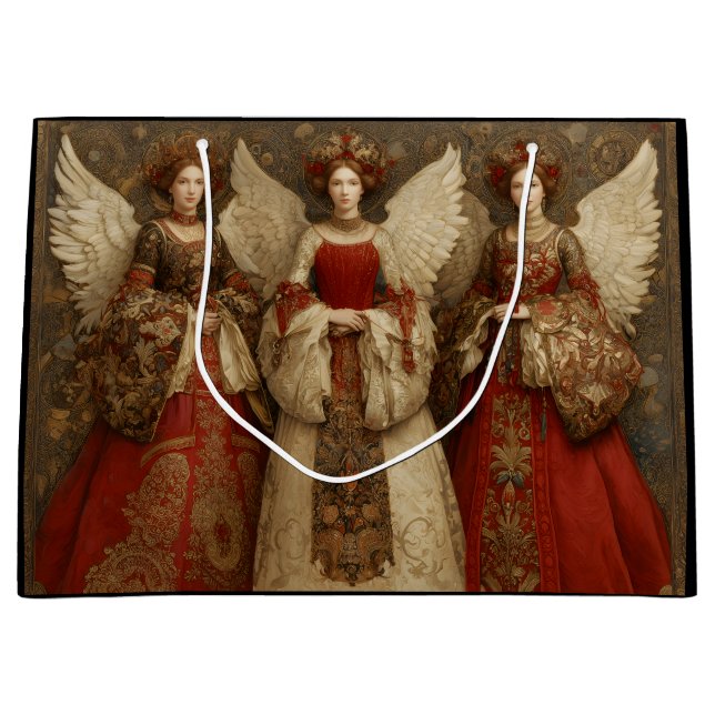 Festive Angels Große Geschenktüte (Vorderseite)
