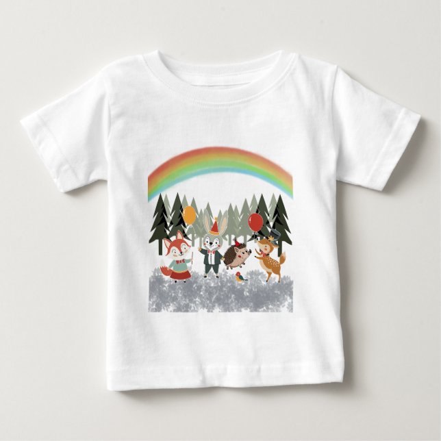 Festive animals baby t-shirt (Vorderseite)