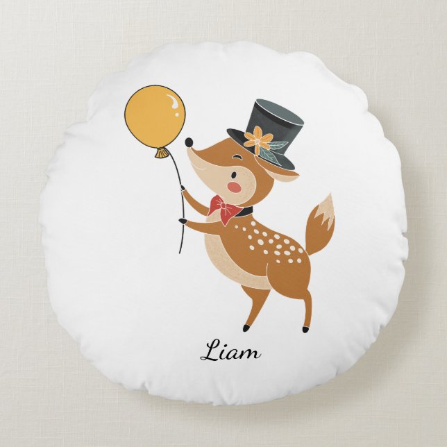 Festive animals - Fawn Rundes Kissen (Vorderseite)