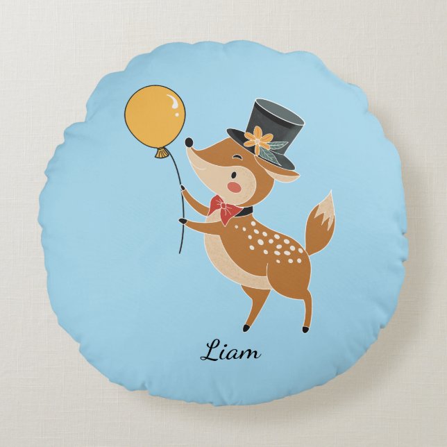 Festive animals - Fawn Rundes Kissen (Vorderseite)