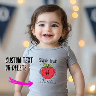 🍎 Festive Apple Joy mit benutzerdefiniertem Text Baby Strampler