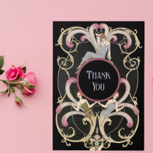 Festive Art Deco geklappt Dankeschön Karte