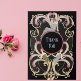 Festive Art Deco geklappt Dankeschön Karte