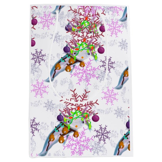 Festive Axlotl Mittlere Geschenktüte (Vorderseite)