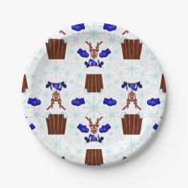 Festive Blue Kasky Weihnachtsmann Pappteller