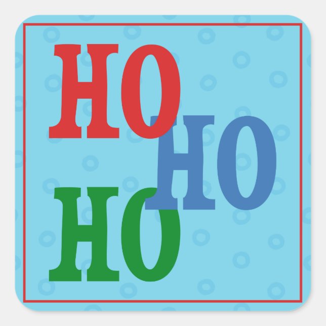Festive Blue Polka Dot Holiday Geschenkartikel Auf Quadratischer Aufkleber (Vorderseite)