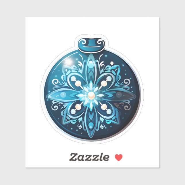 Festive Blue Sticker for Christmas (Feuille)