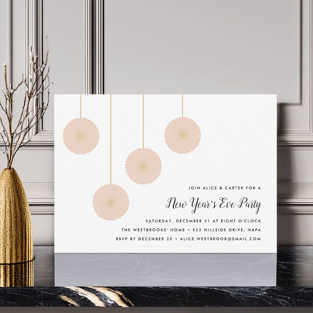 Festive Blush | Invitation du réveillon du Nouvel  (Créateur téléchargé)