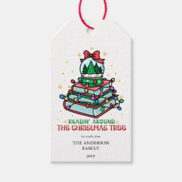 Festive Bookworm Readin’ Around the Christmas Tree Geschenkanhänger