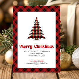 Festive Buffalo Check Christmas Greeting Design Feiertagskarte